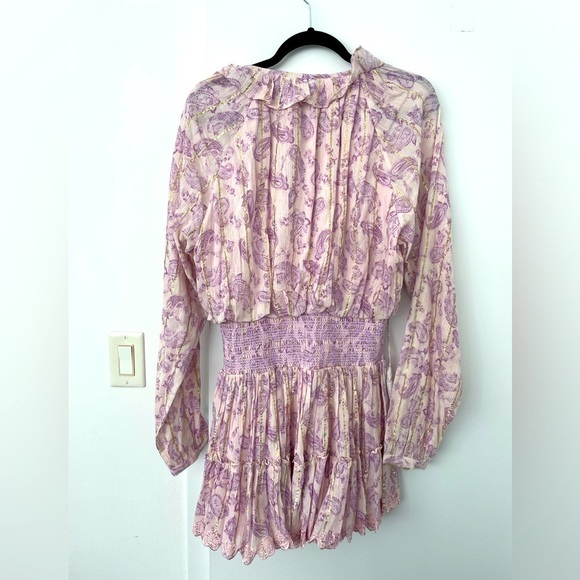 HEMANT AND NANDITA Sahar Shirred Mini Dress in Lavender NWT - Picture 5 of 7